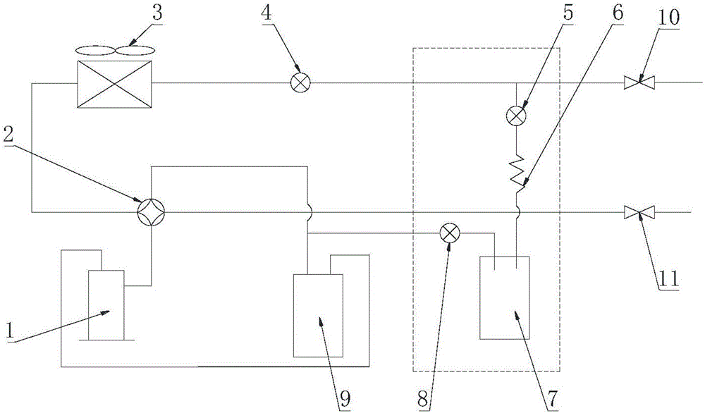 Air conditioning system with adjustable refrigerant quantity