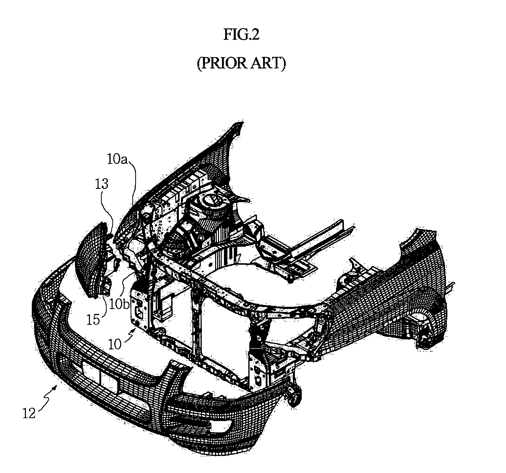 Fixing structure for a head lamp module of an automobile