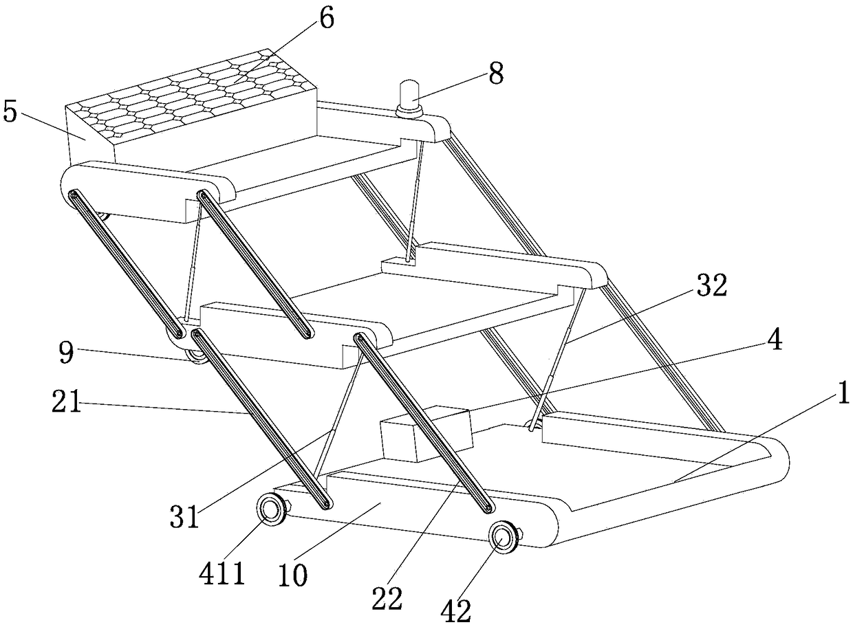 A park road greening frame device based on space-time conversion function