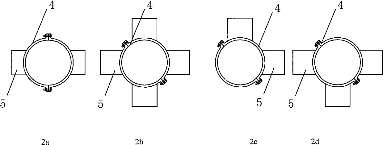 Circular steel tube concrete column and beam node connecting structure