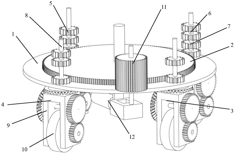 An omnidirectional wheel train and vacuum leak detection robot