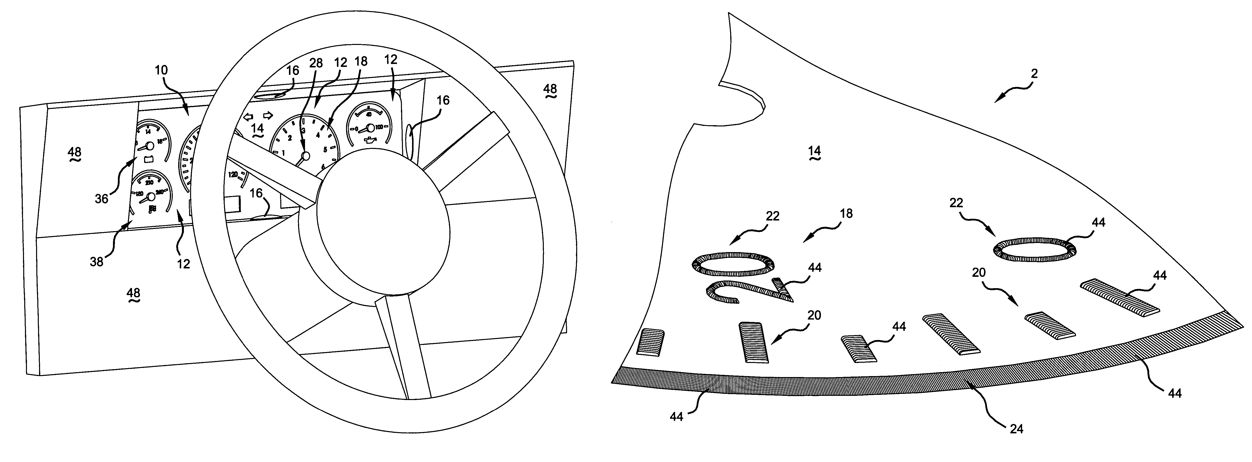 Embroidered instrument cluster