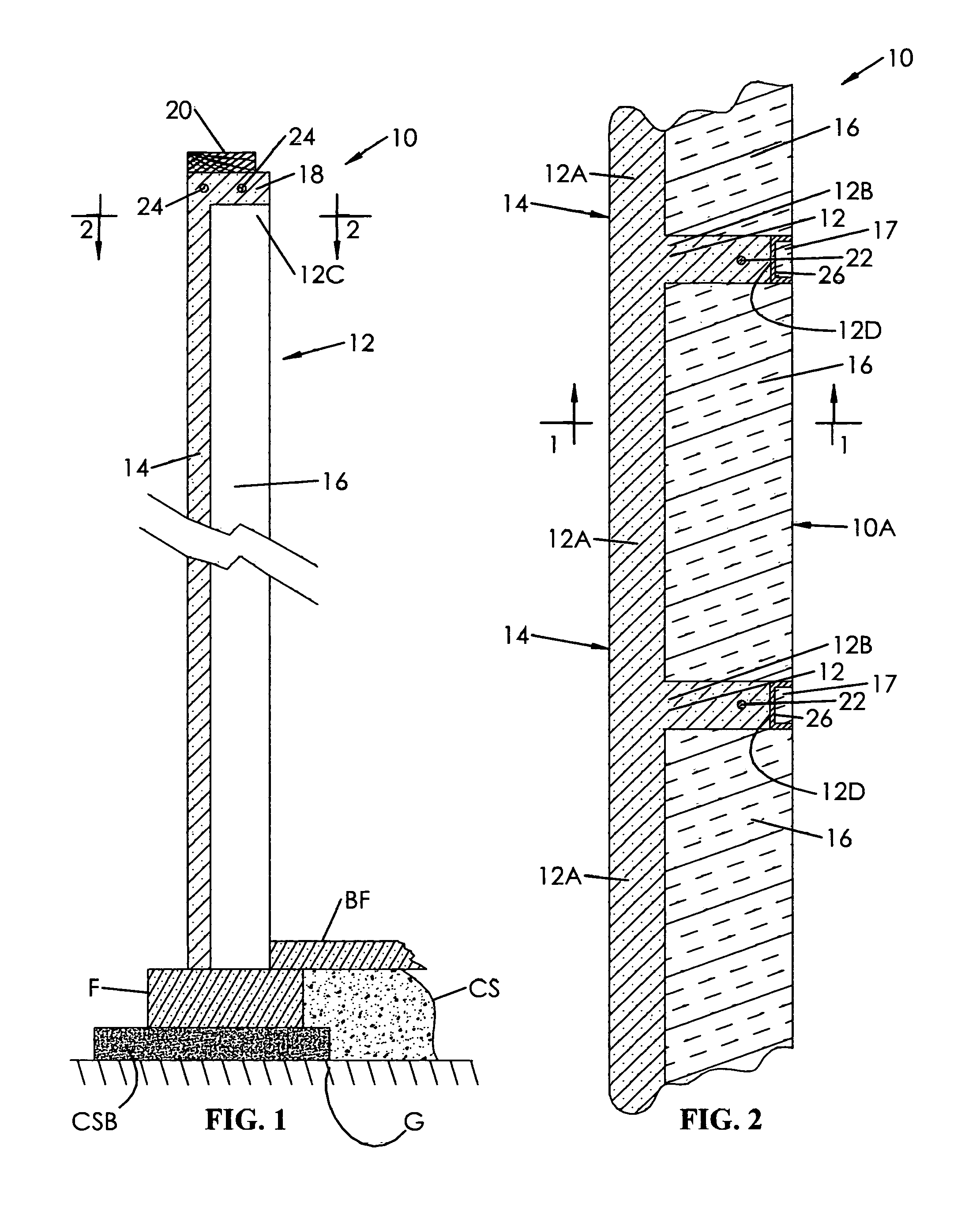 Insulated poured concrete wall structure with integal T-beam supports and method of making same