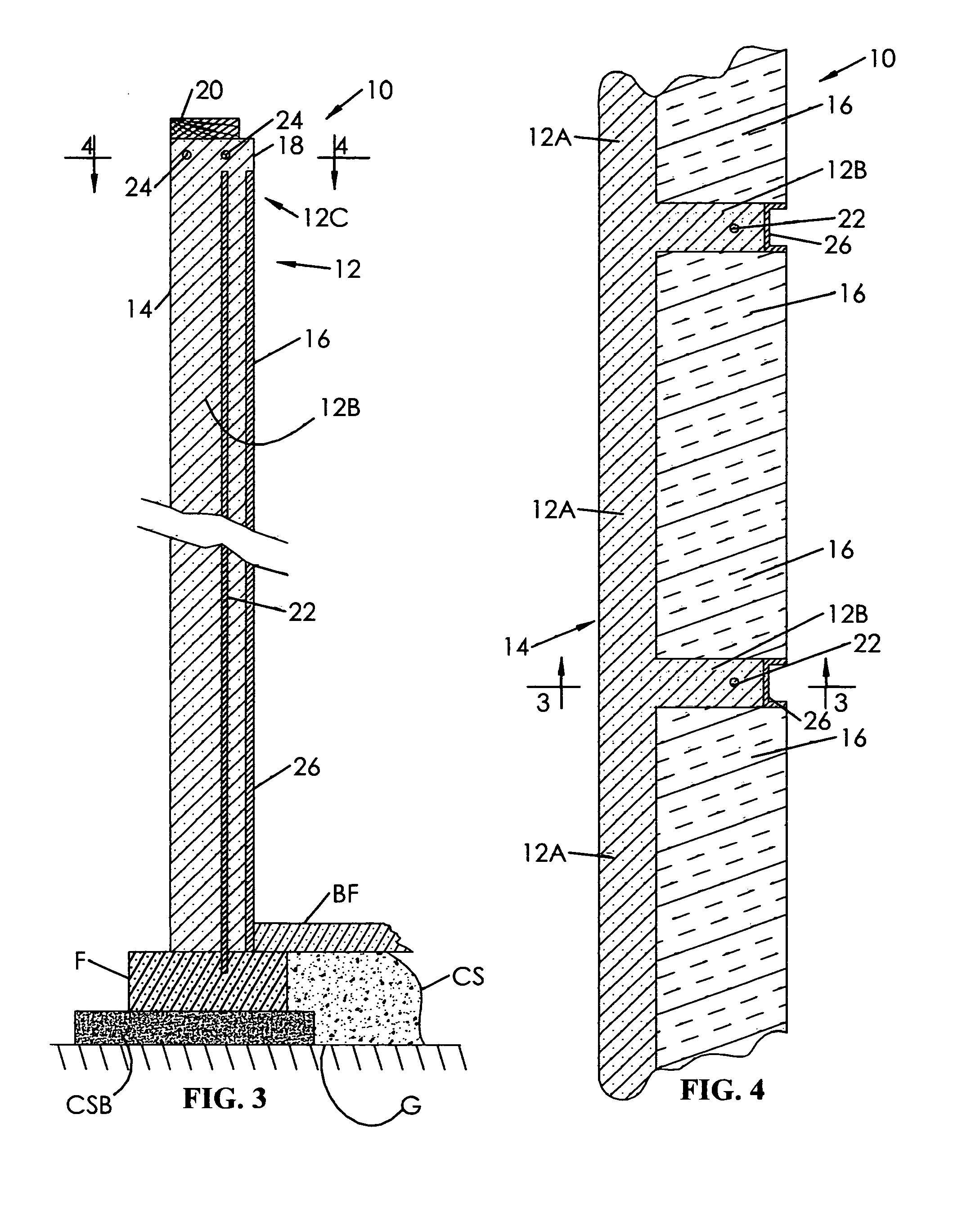 Insulated poured concrete wall structure with integal T-beam supports and method of making same