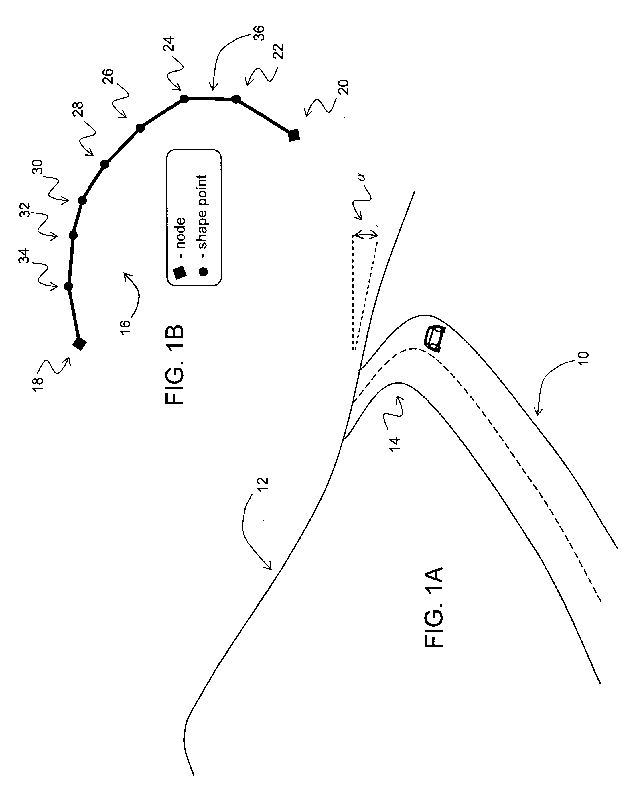 Data mining in a digital map database to identify insufficient superelevation along roads and enabling  precautionary actions in a vehicle