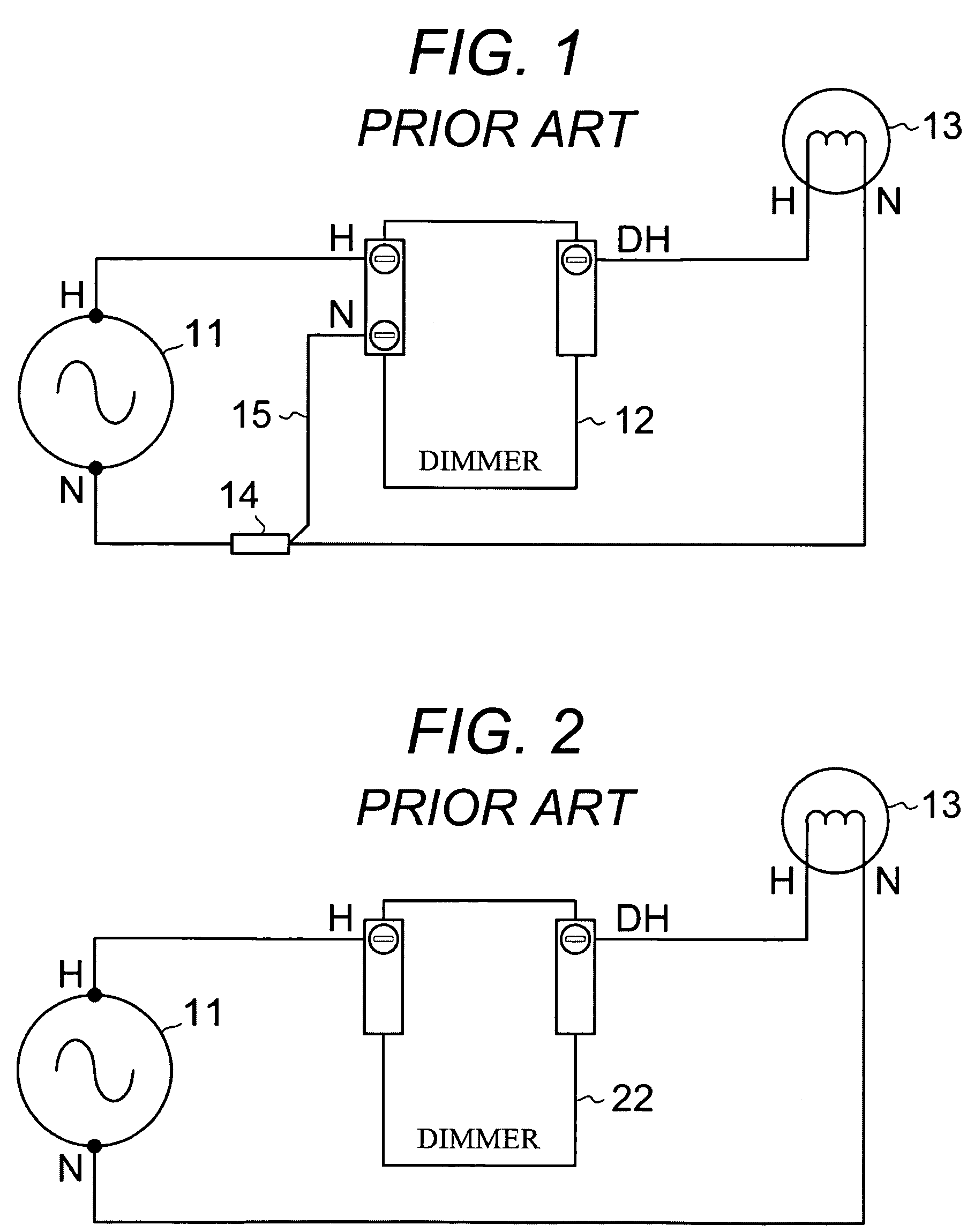 Dimmer adaptable to either two or three active wires