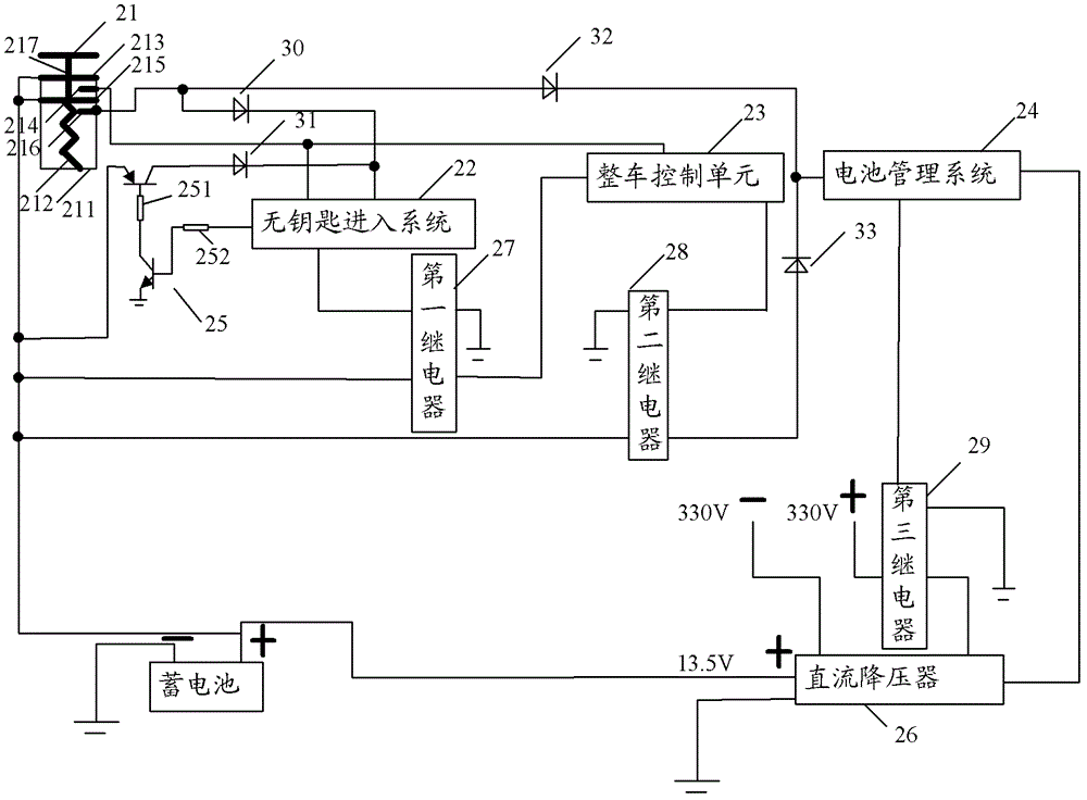 Intelligent protective circuit and intelligent protective method for storage battery of hybrid power automobile