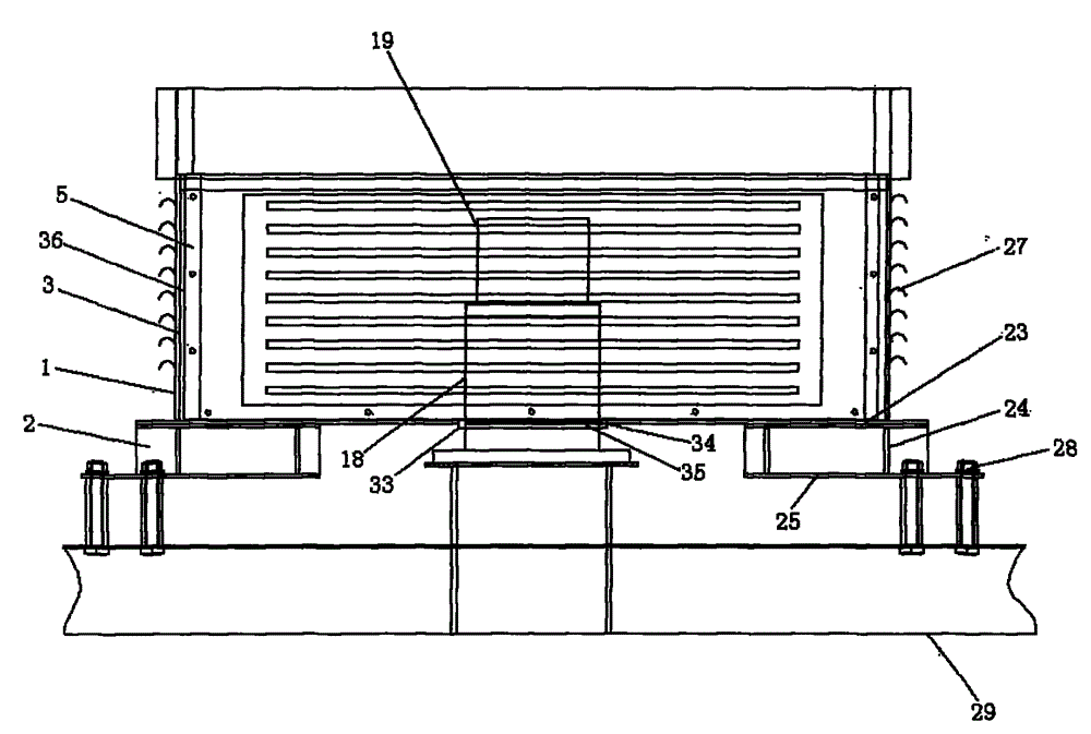 Water curtain box for ammonia gas absorption of livestock breeding house