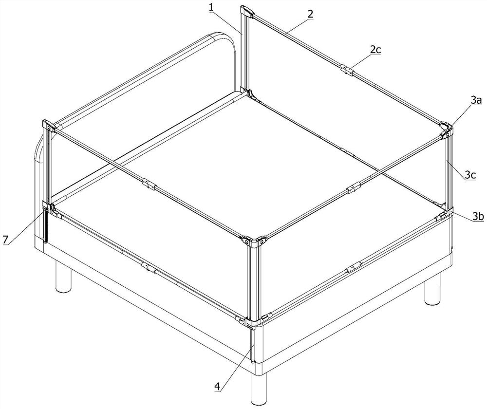 Installation-free bed guardrail