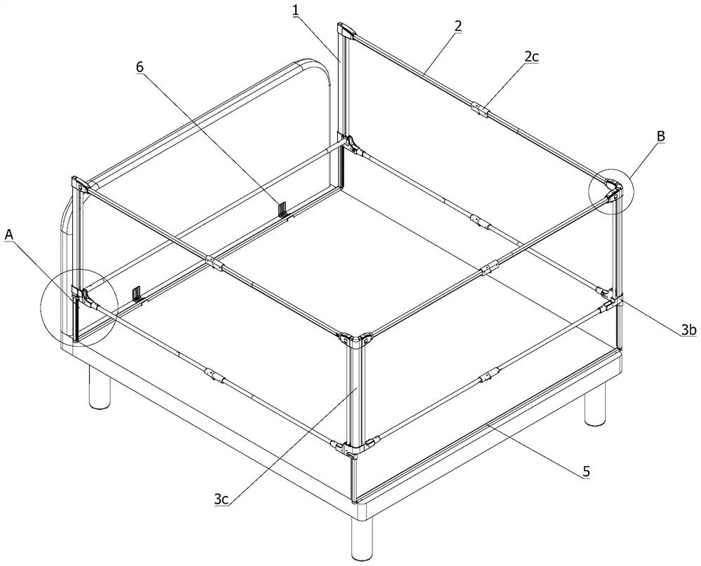 Installation-free bed guardrail