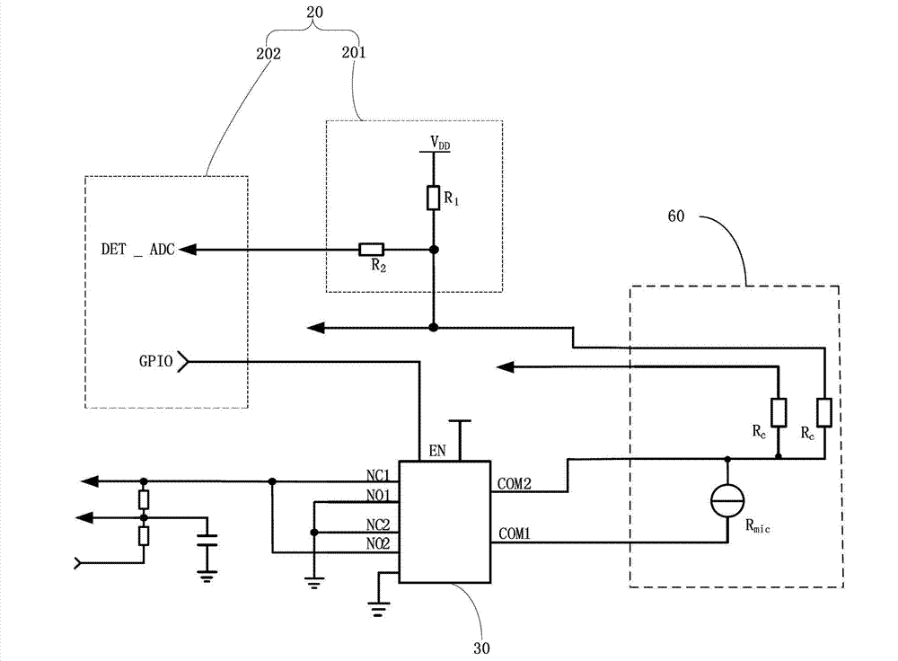 Earphone interface circuit and mobile communication device