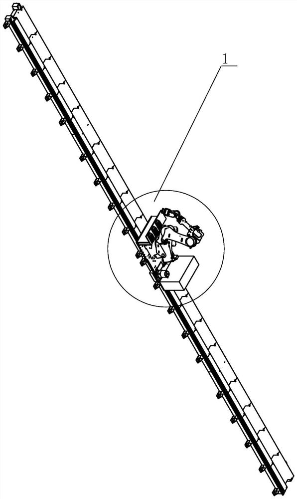 Automatic feeding and discharging device for rotatable clamp of machine tool