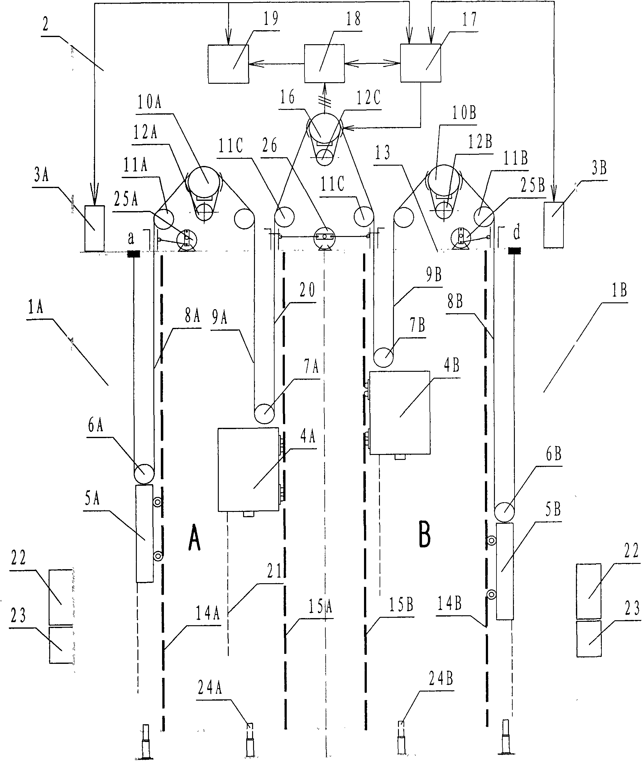 Passive-potential energy speed-controlling escape elevator for civil high-rise buildings