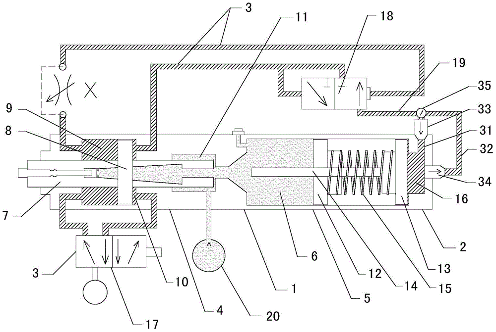 Novel pressurized oil-air cylinder