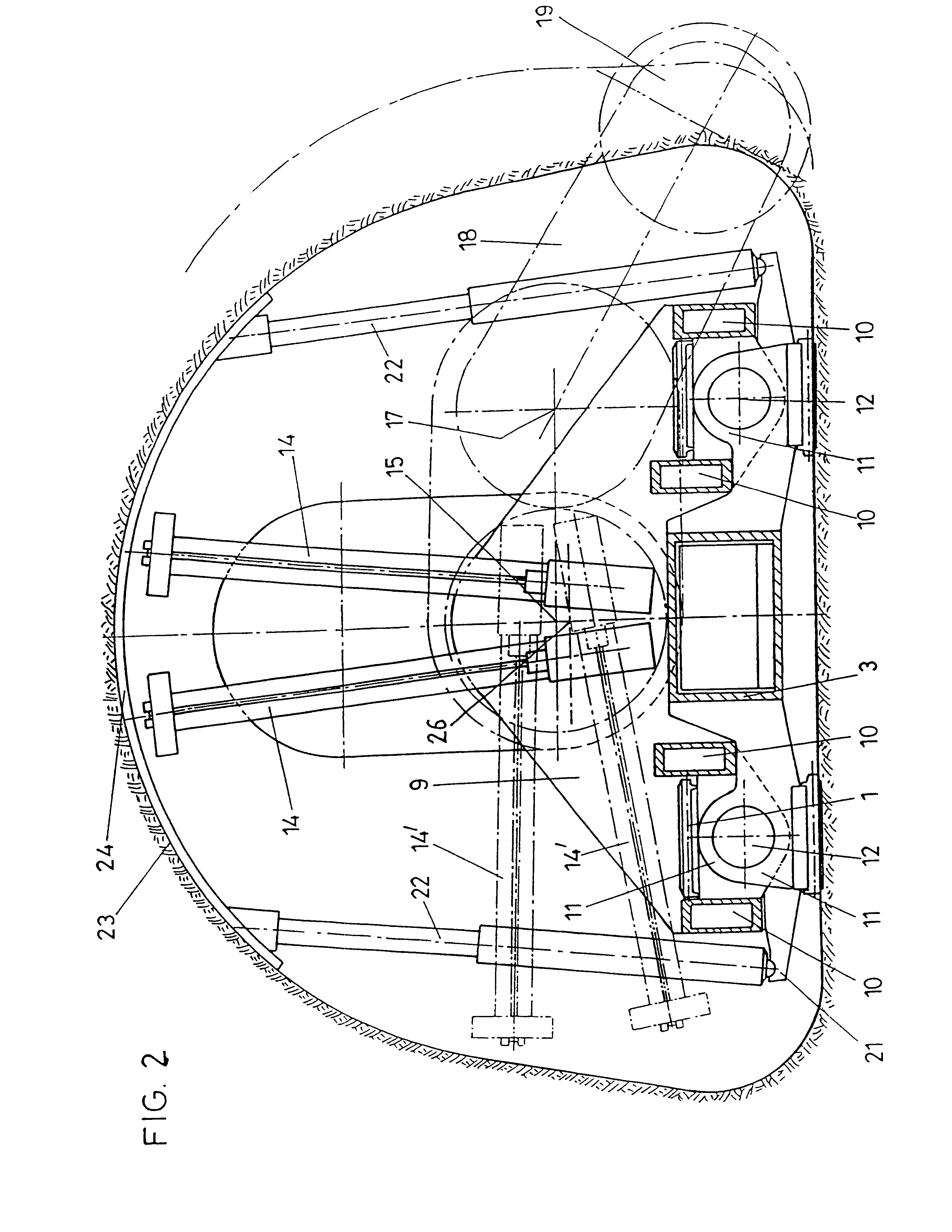 Mining machine with sliding cutting tool assembly