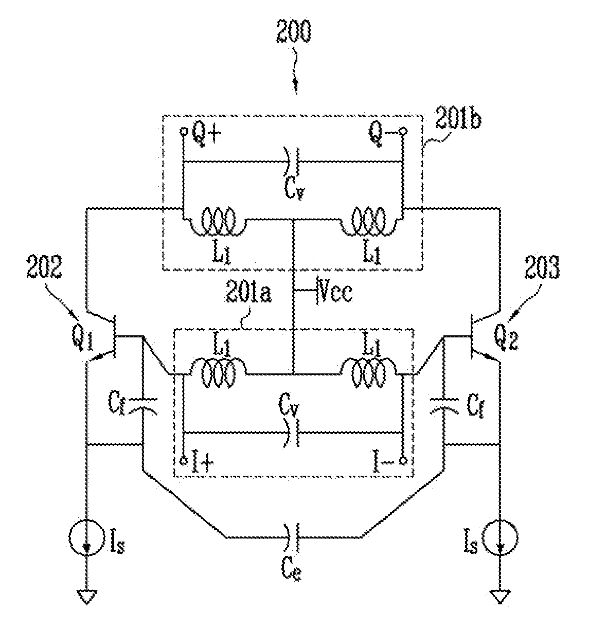 Colpitts quadrature voltage controlled oscillator