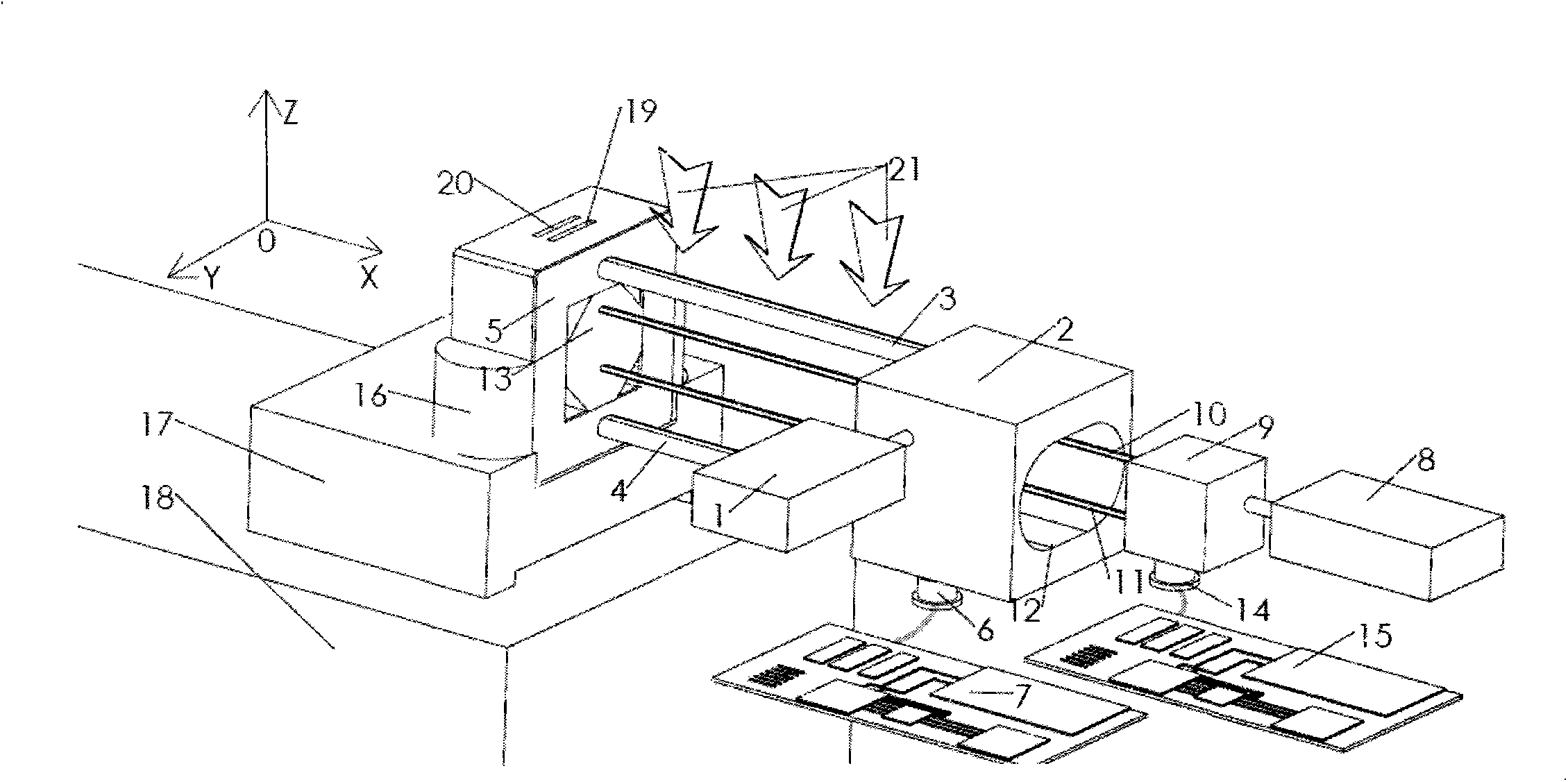 Method and device for calibrating optically biaxial return and gas bath type angular displacement laser interferometer