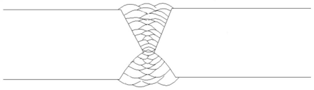 Large-pipe-diameter large-thickness high-strength steel cylinder welding process