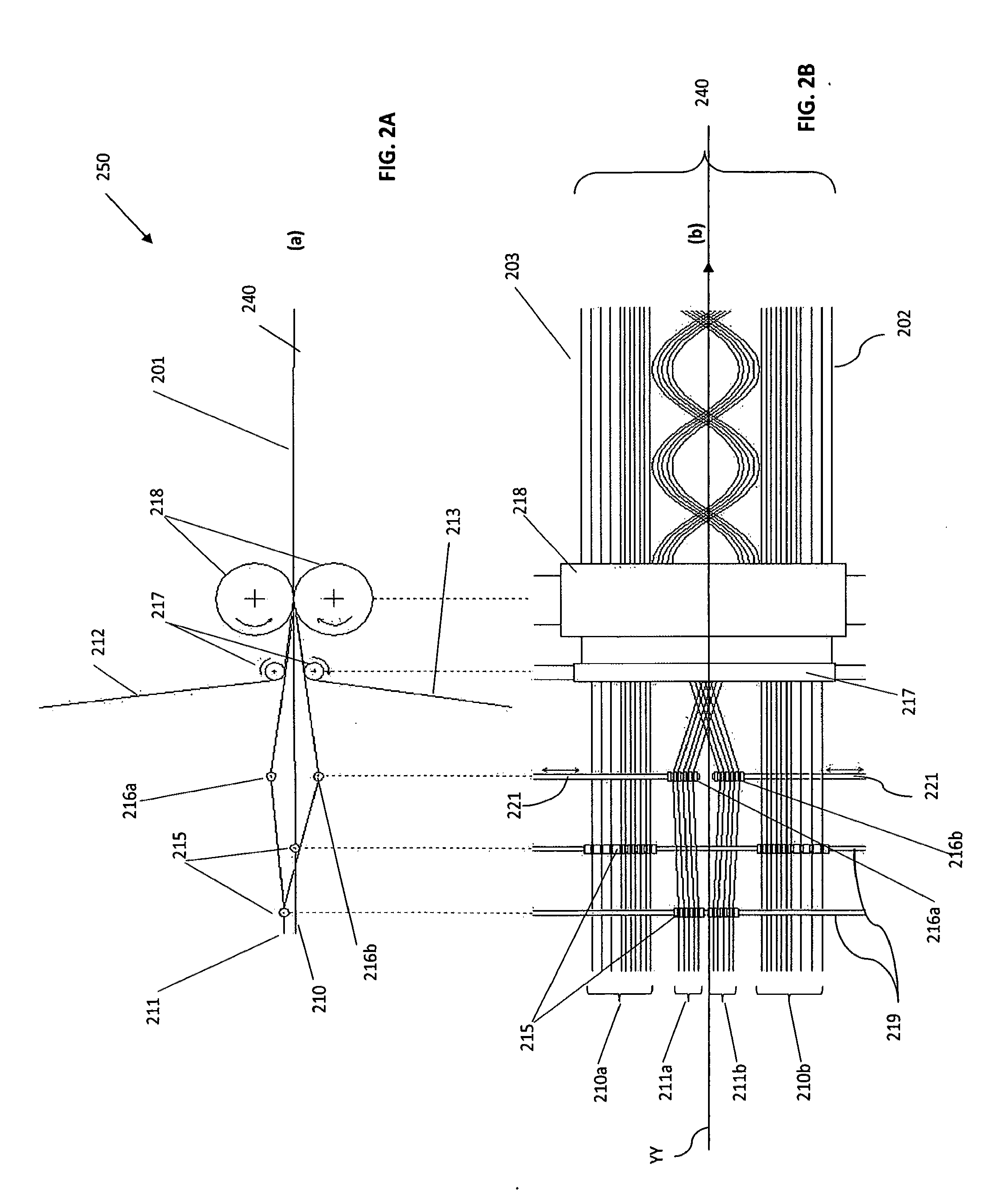 Article with elastic distribution and system and method for making same