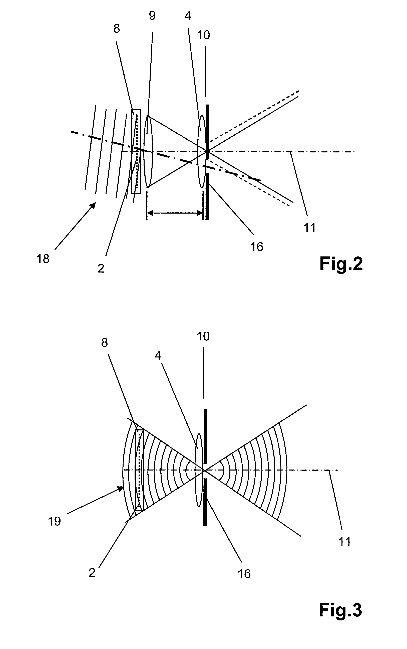 Projection device and method for holographic reconstruction of scenes