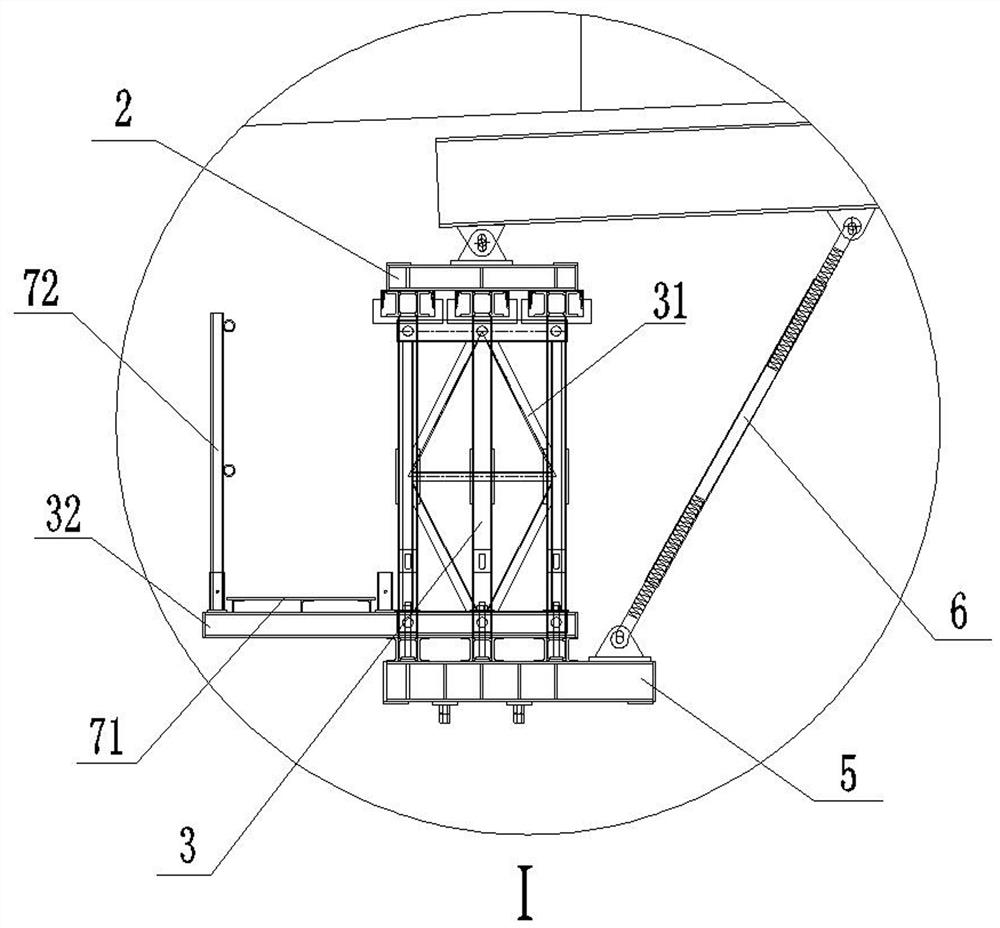 Hanging basket lower cross beam verticality adjusting structure