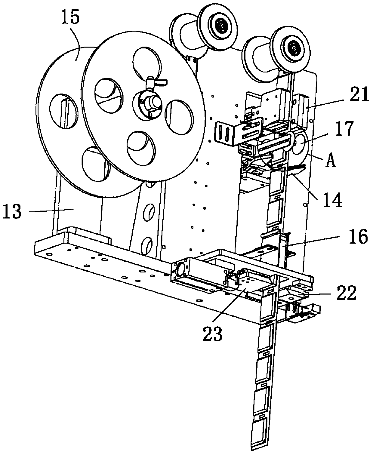 Automatic auxiliary material placement device