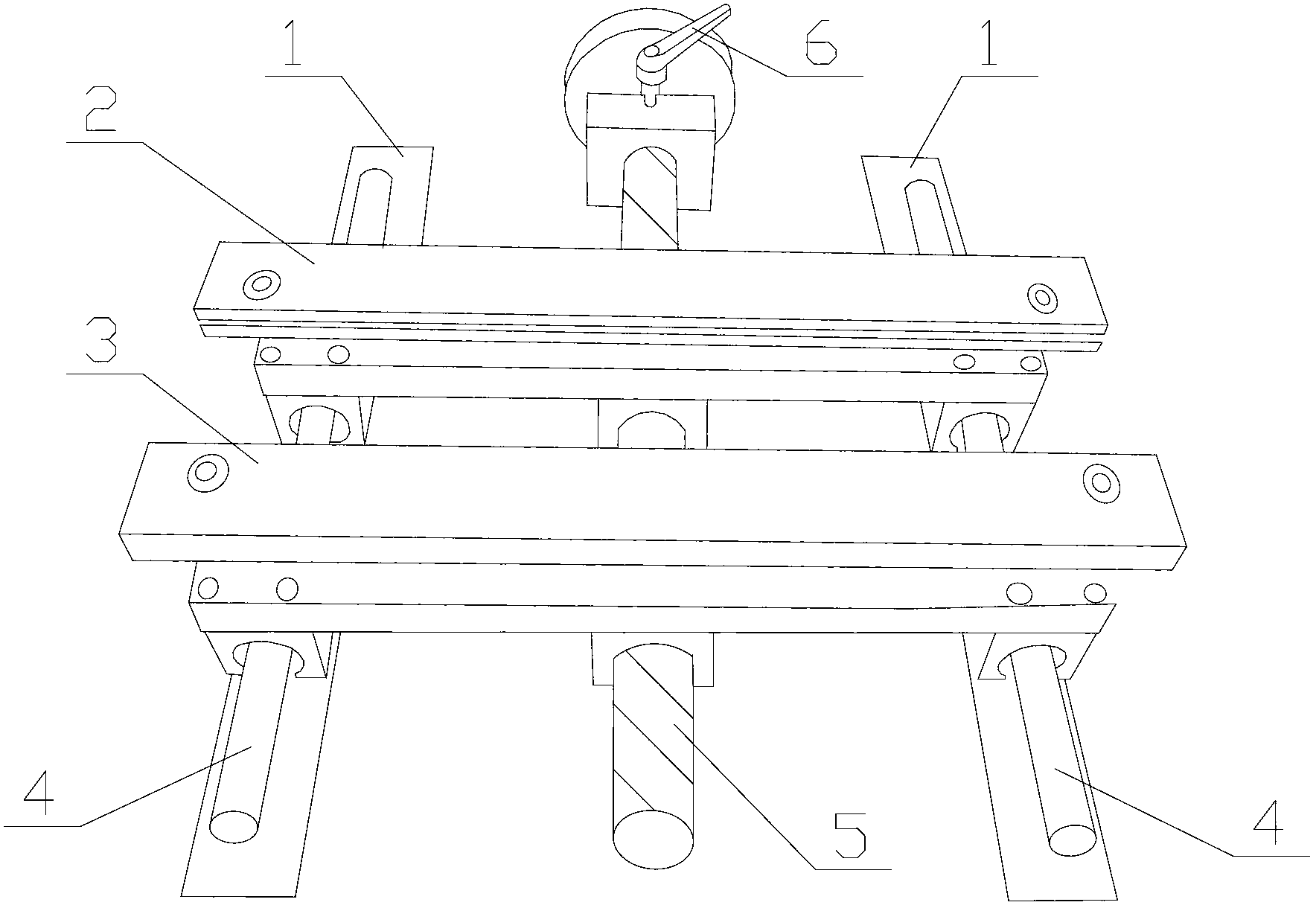 Feeding guide rail for cross shearing machine