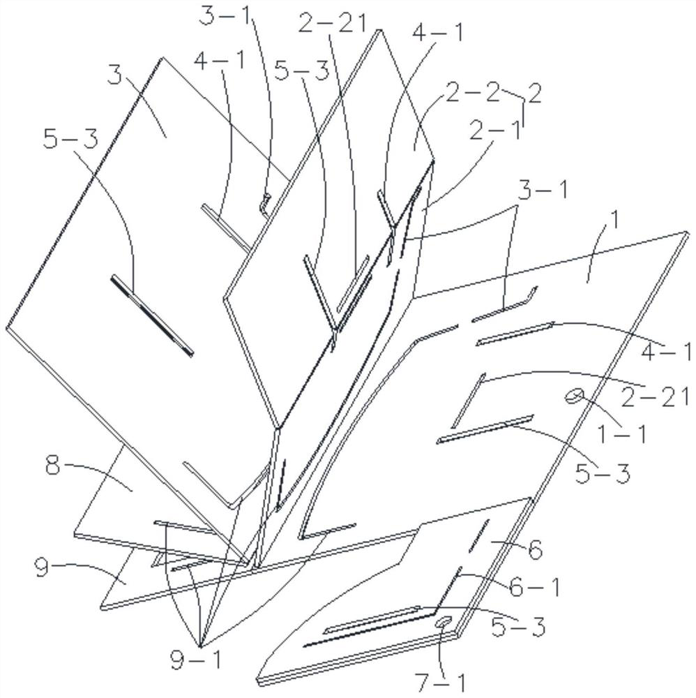 Combined template for sewing front piece of western-style clothes