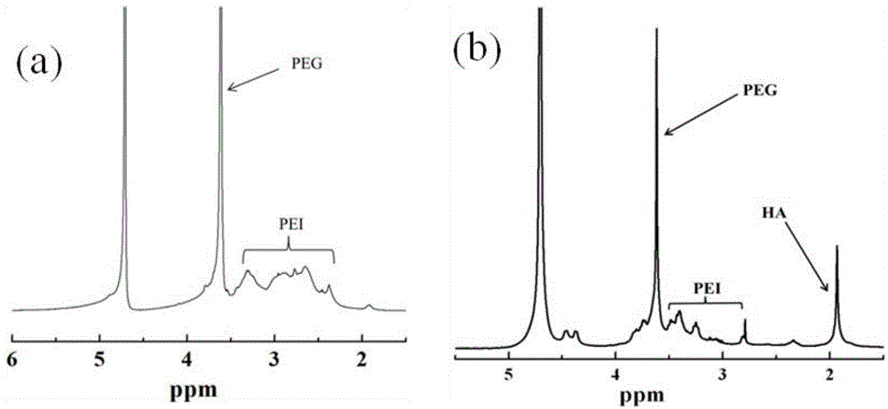 Preparation method of hyaluronic acid-targeted multifunctional branched polyethyleneimine drug carrier