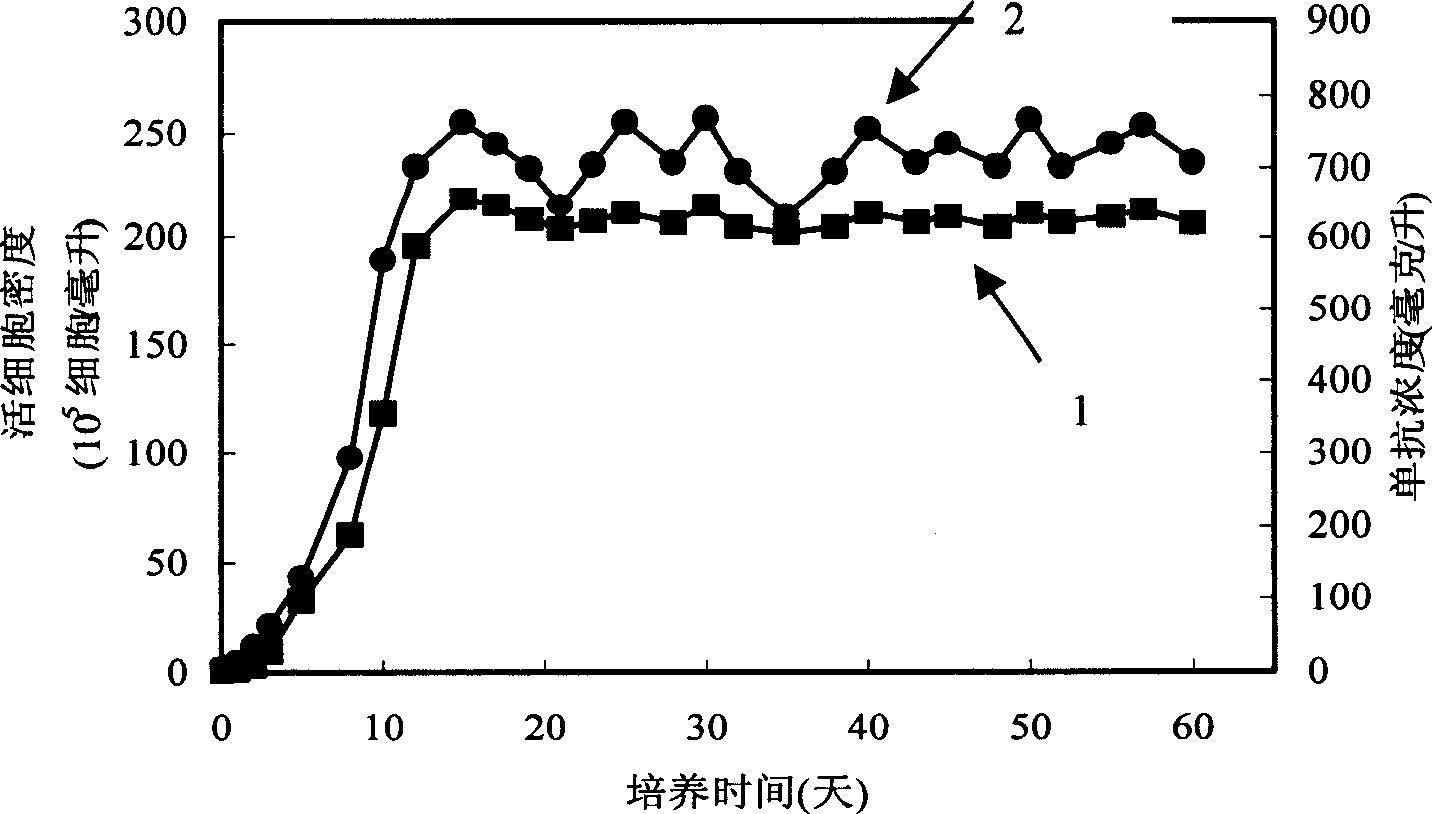 High-density continous pouring culture of animal cell