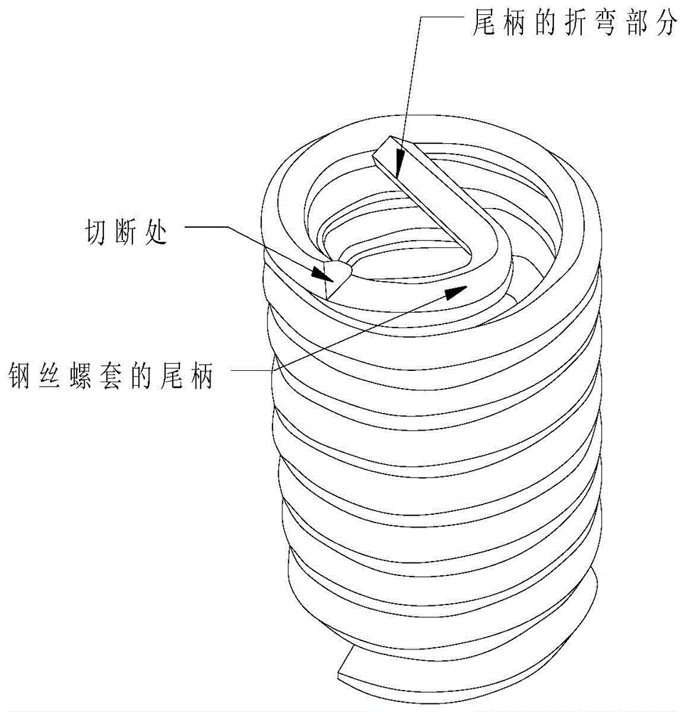 A device and method for cutting and collecting the tail shank of the steel wire screw sleeve of the complex blind cavity receiver