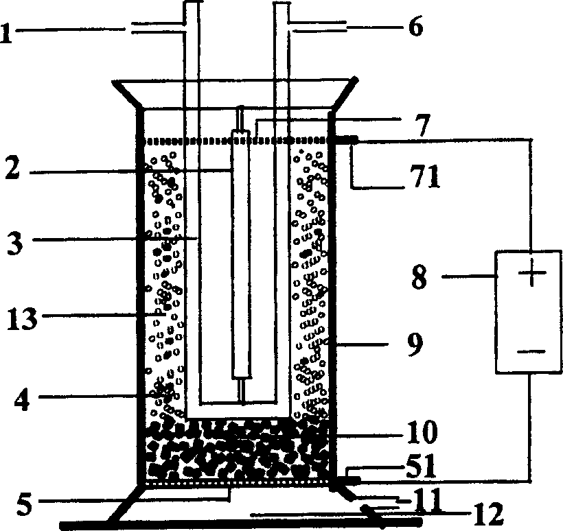 Three phase three-diemsnional electrode photoelectric reactor