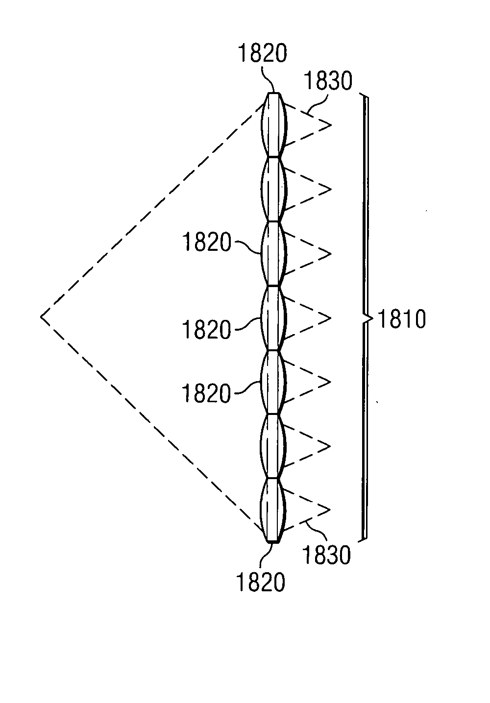 Distribution optical elements and compound collecting lenses for broadcast optical interconnect