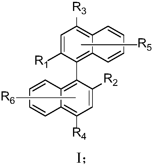 Binaphthyl derivative, and material and organic electroluminescent device which contain binaphthyl derivative