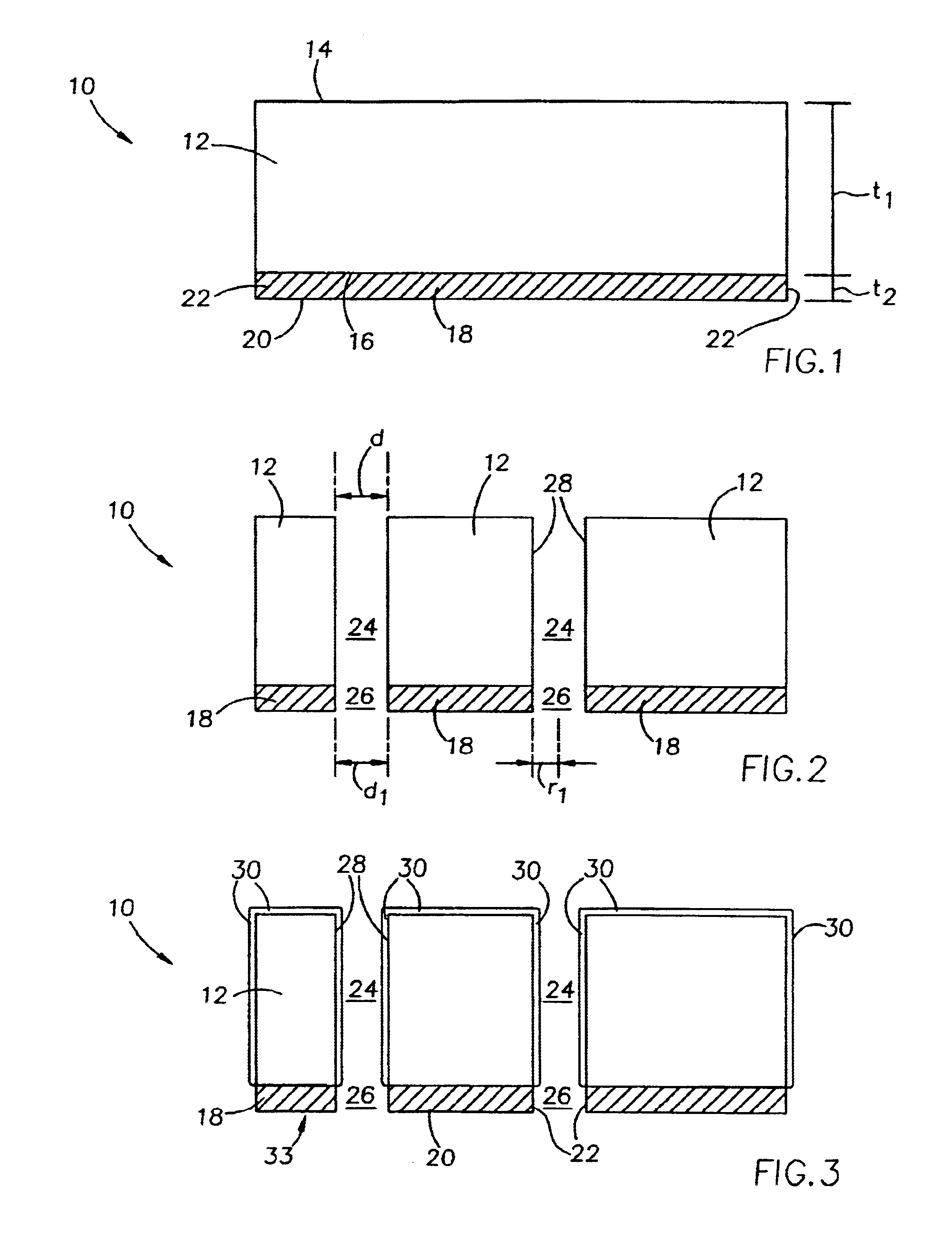 Conductive through wafer vias