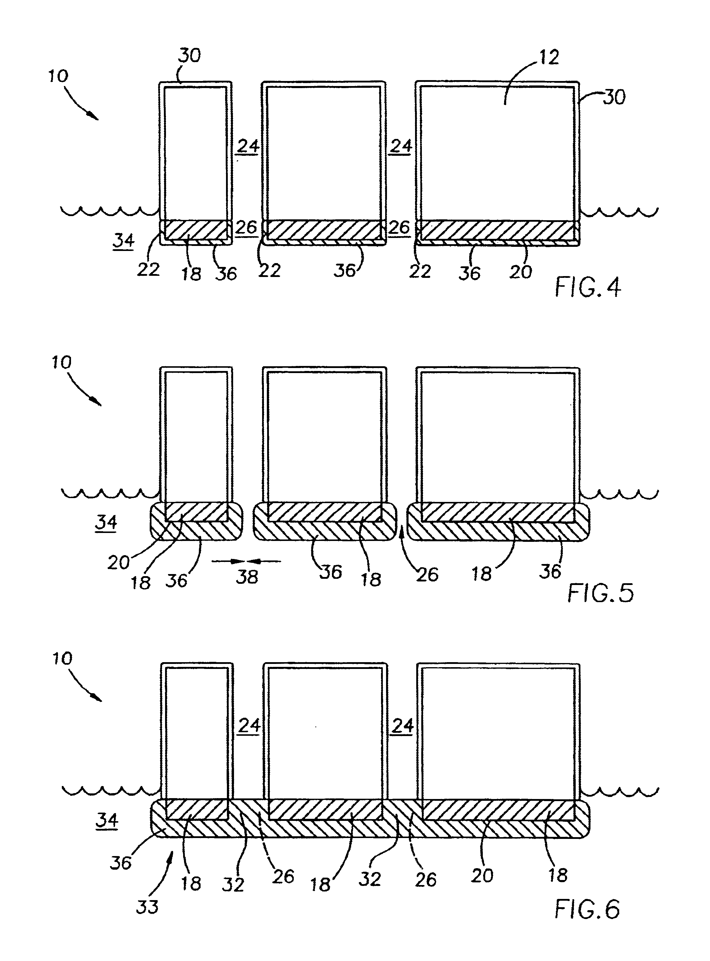 Conductive through wafer vias