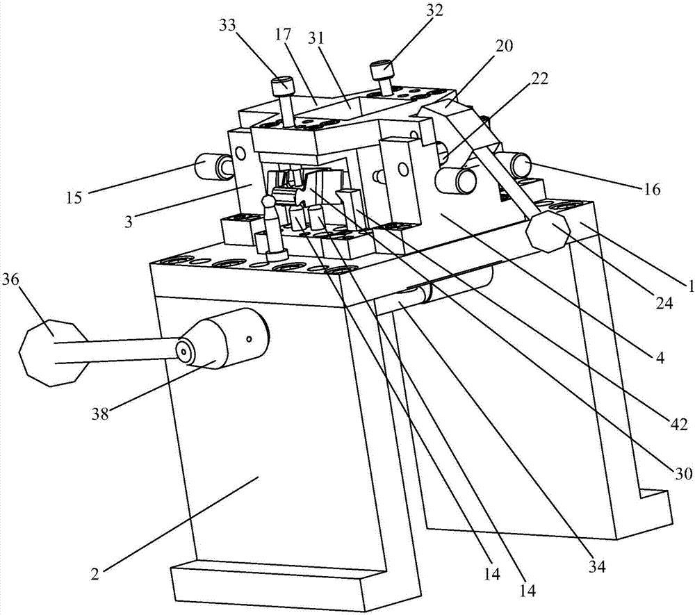 Precision casting blade tenon tooth machining front reference conversion clamp and using method thereof