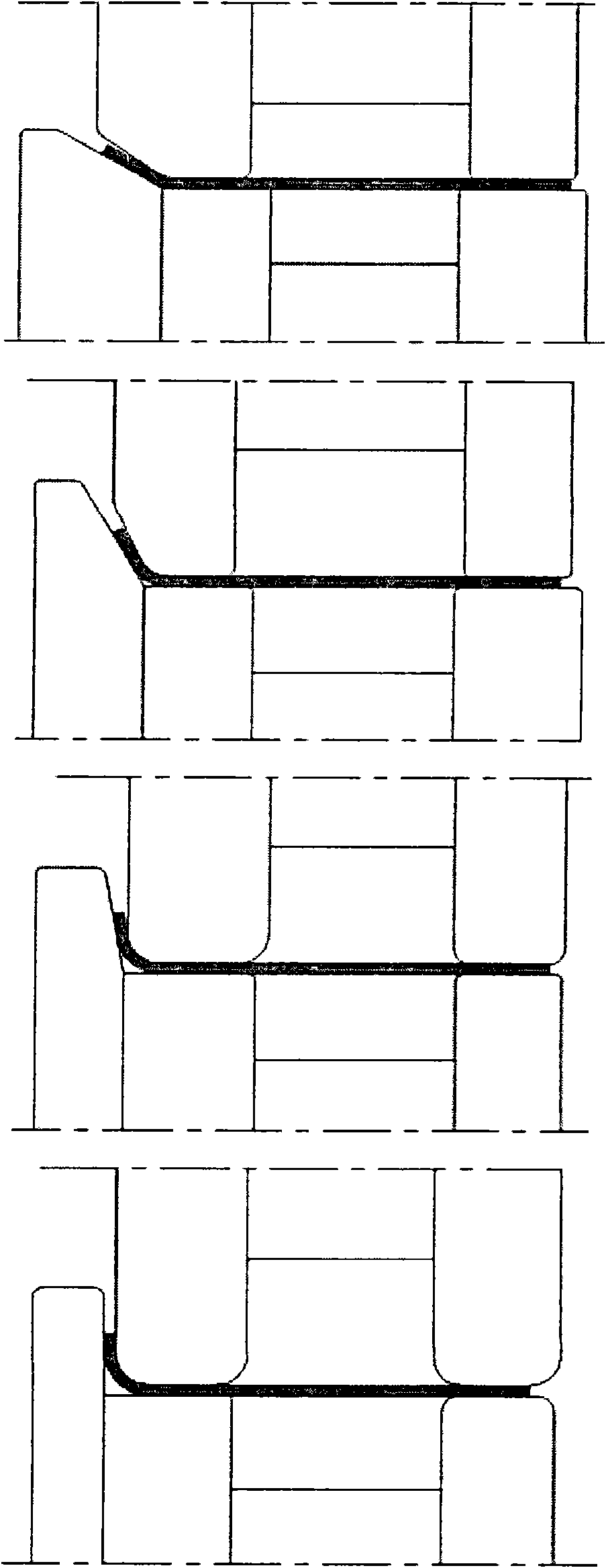 Continuous cold-roll-forming shaping method of straight-hook-shaped corner pile