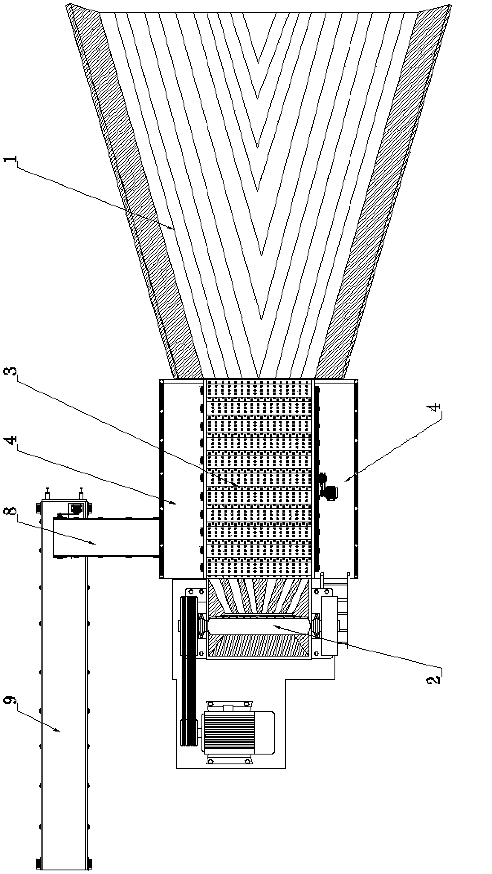 Shale uniformly-crushing device for energy-saving type sintered shale hollow block