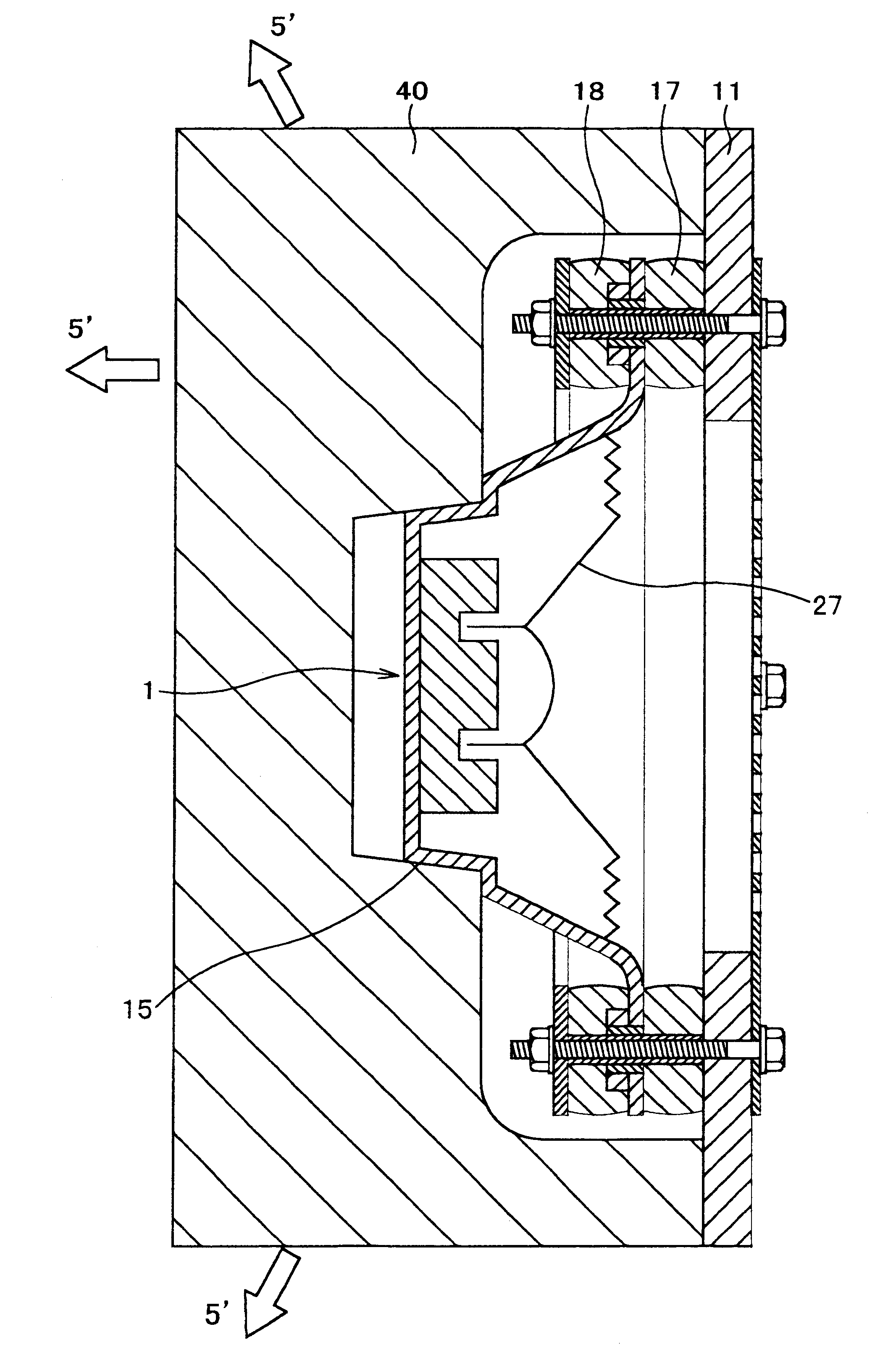 Structure around a speaker unit and applied electric or electronic apparatus thereof