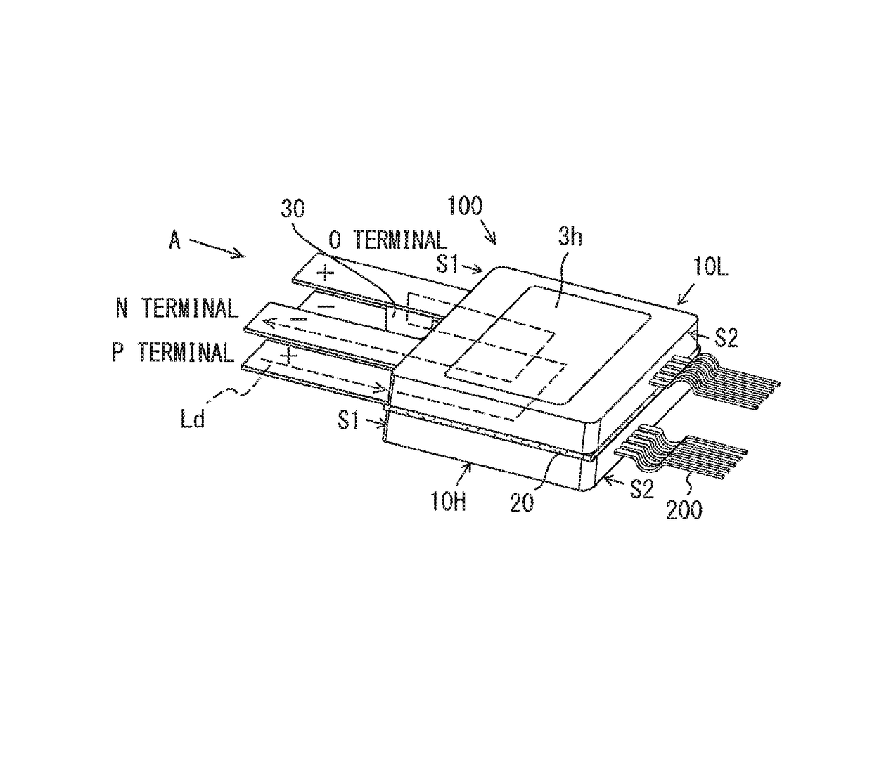 Power conversion device having two serially-connected switching elements