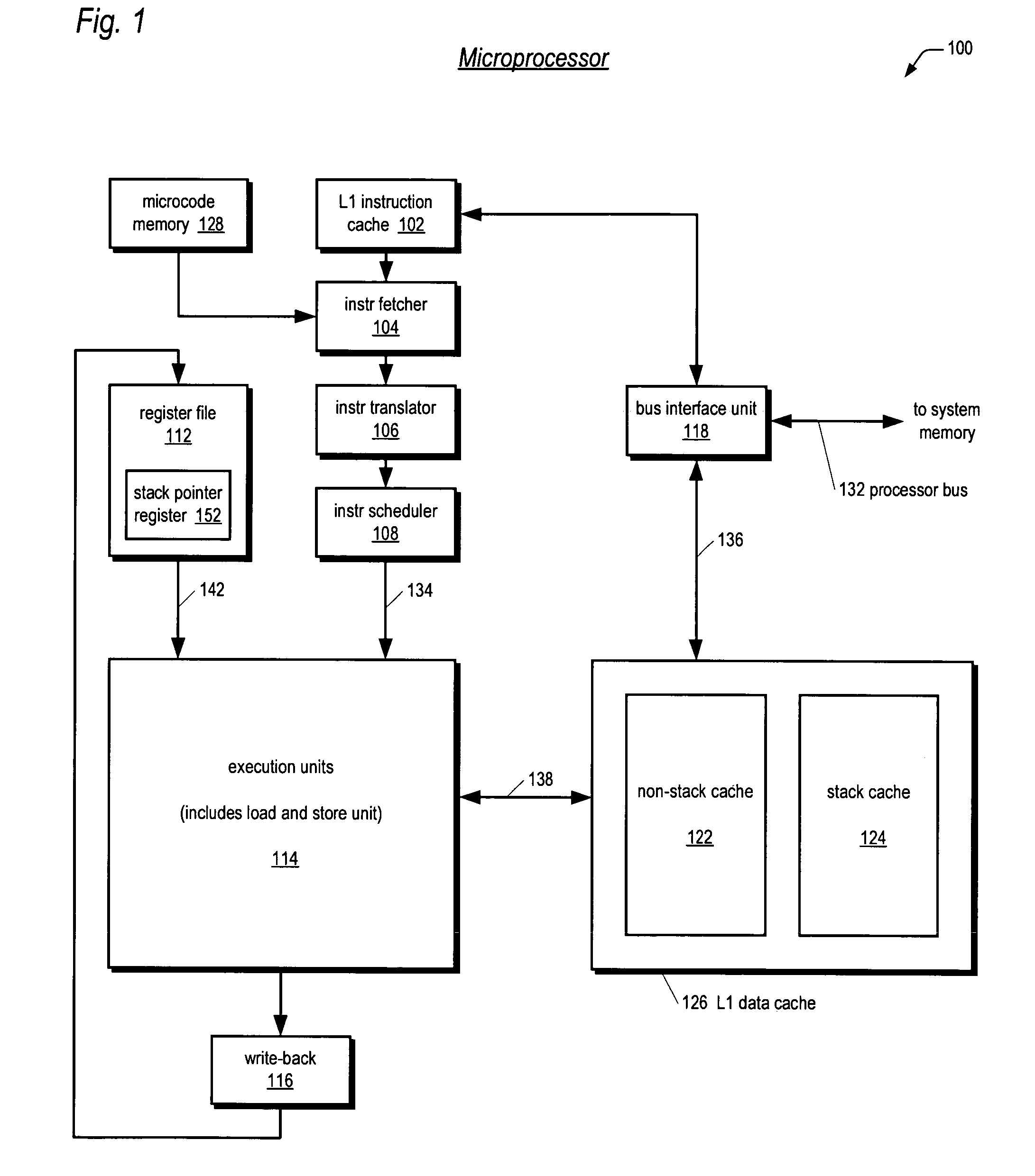 Microprocessor and apparatus for performing speculative load operation from a stack memory cache