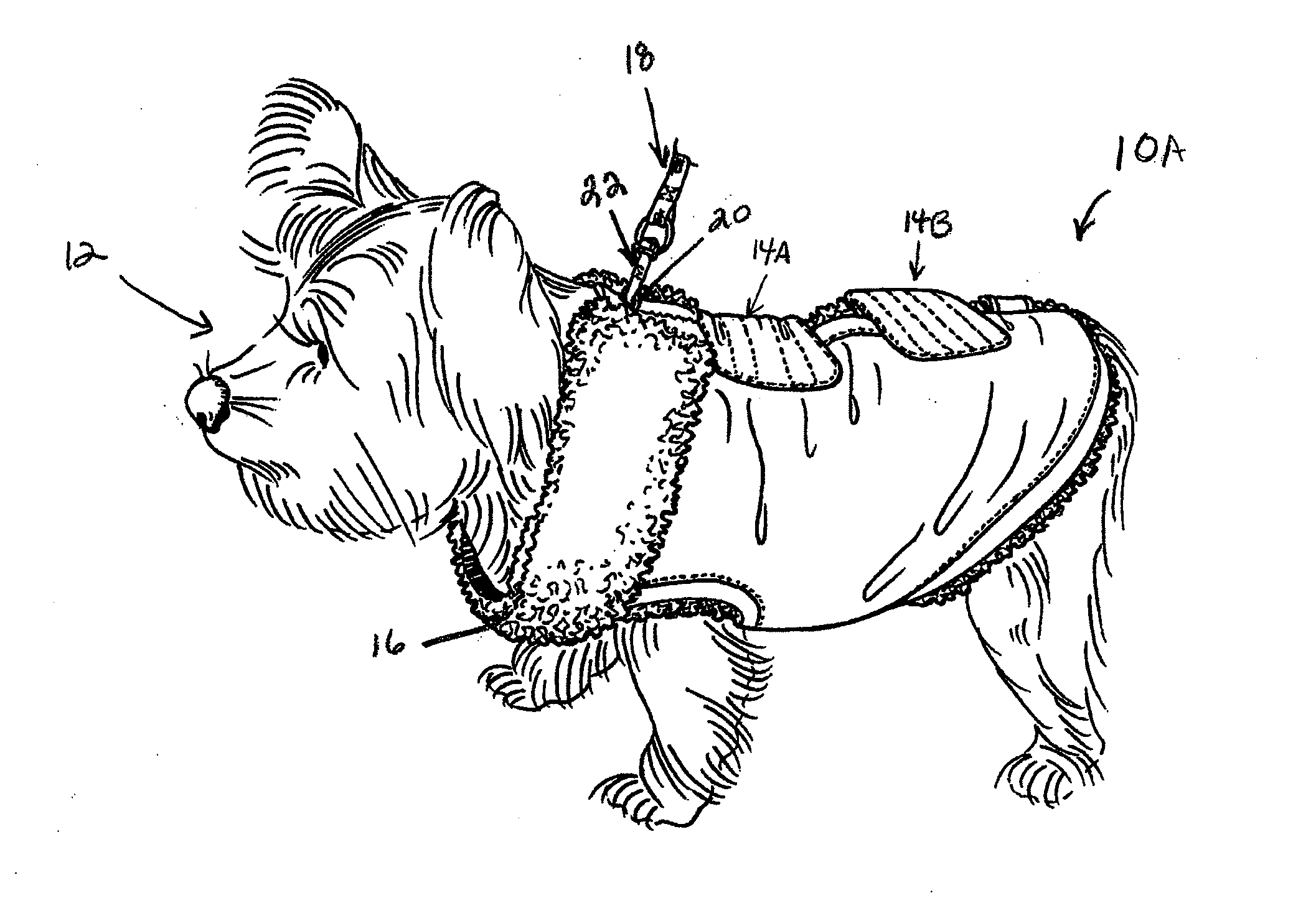 Pet garment with treatment element