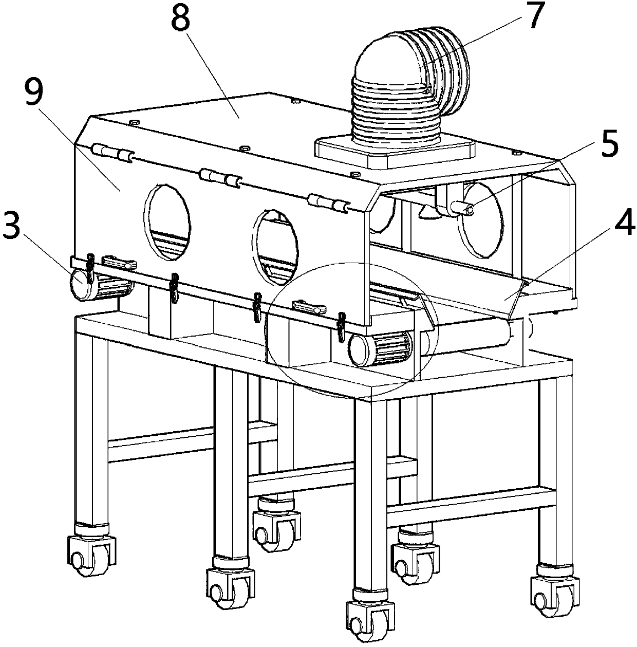 Belt conveyor with closed structure for mechanical manufacturing