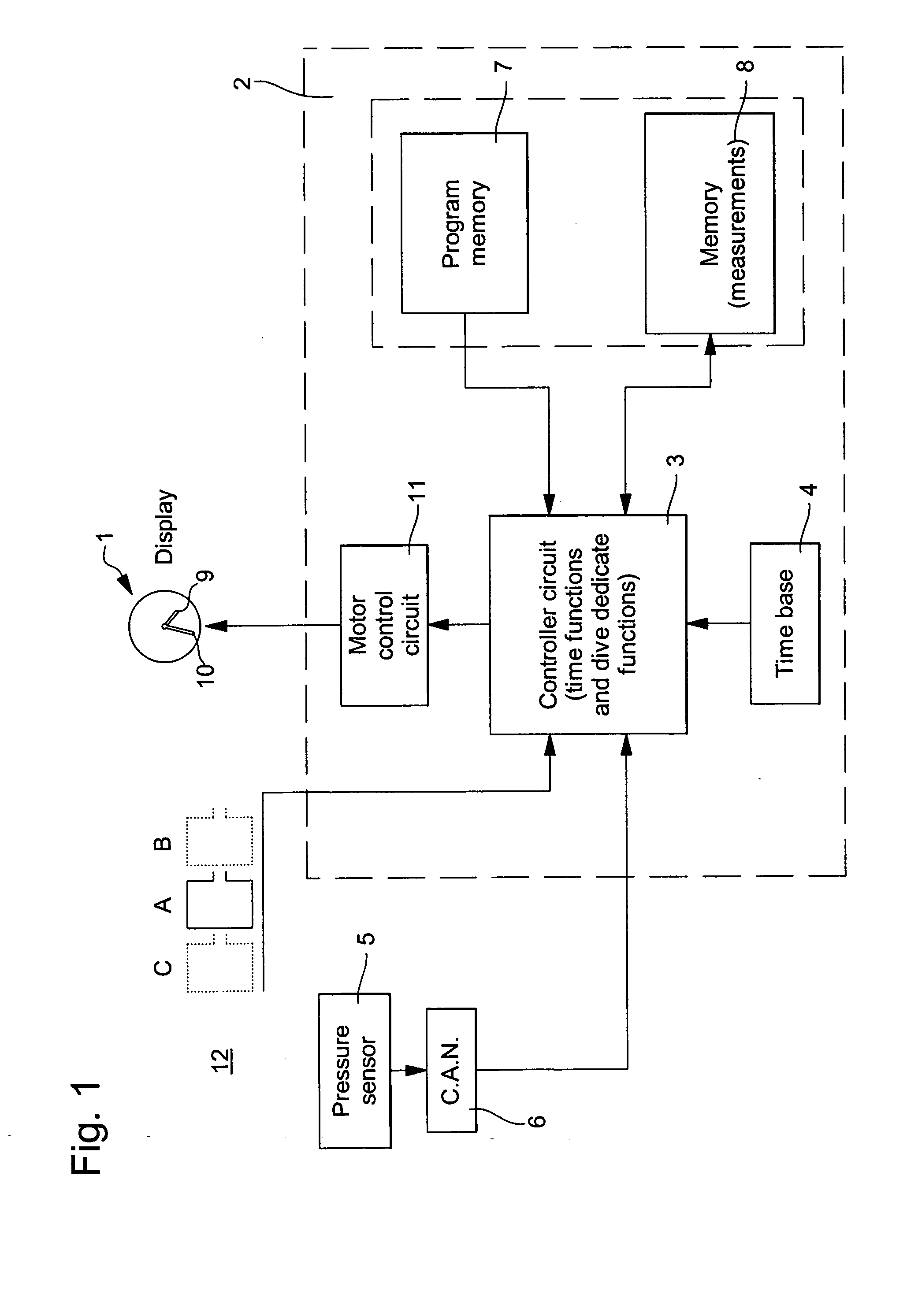 Process of detection of a dive start in a dive computer