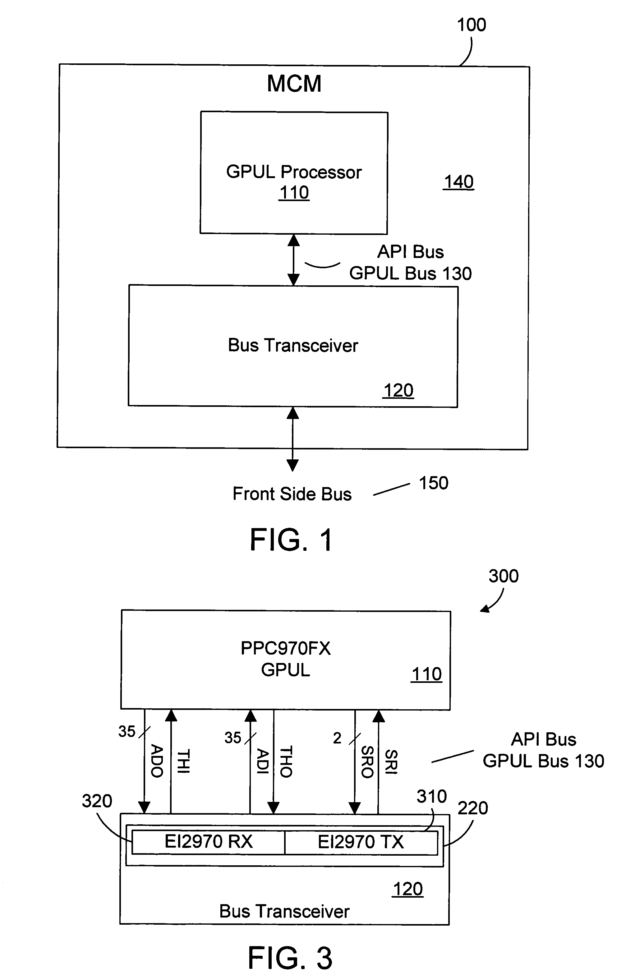 Computer system architecture for a processor connected to a high speed bus transceiver