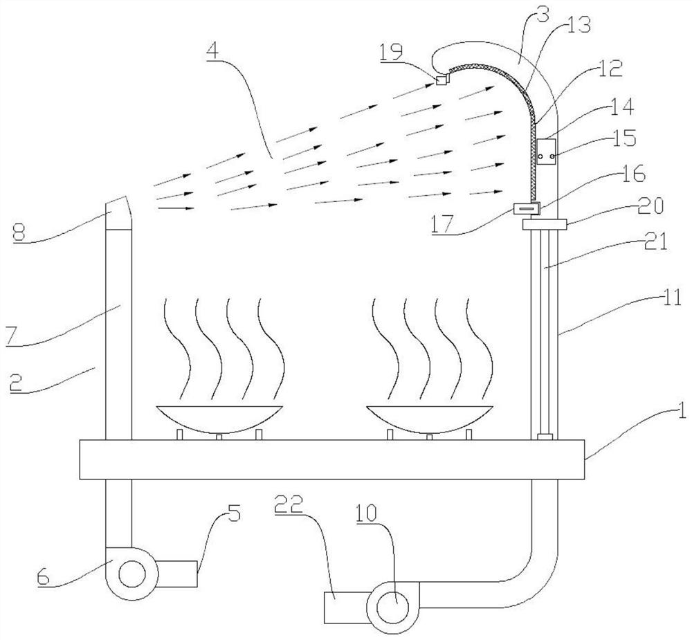 Vertical blowing and sucking type range hood