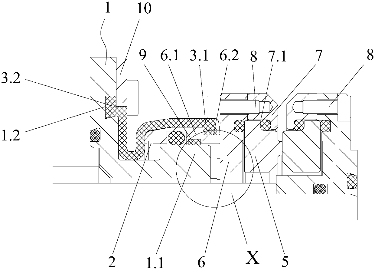 Mechanical sealing device for water jetting propeller pump