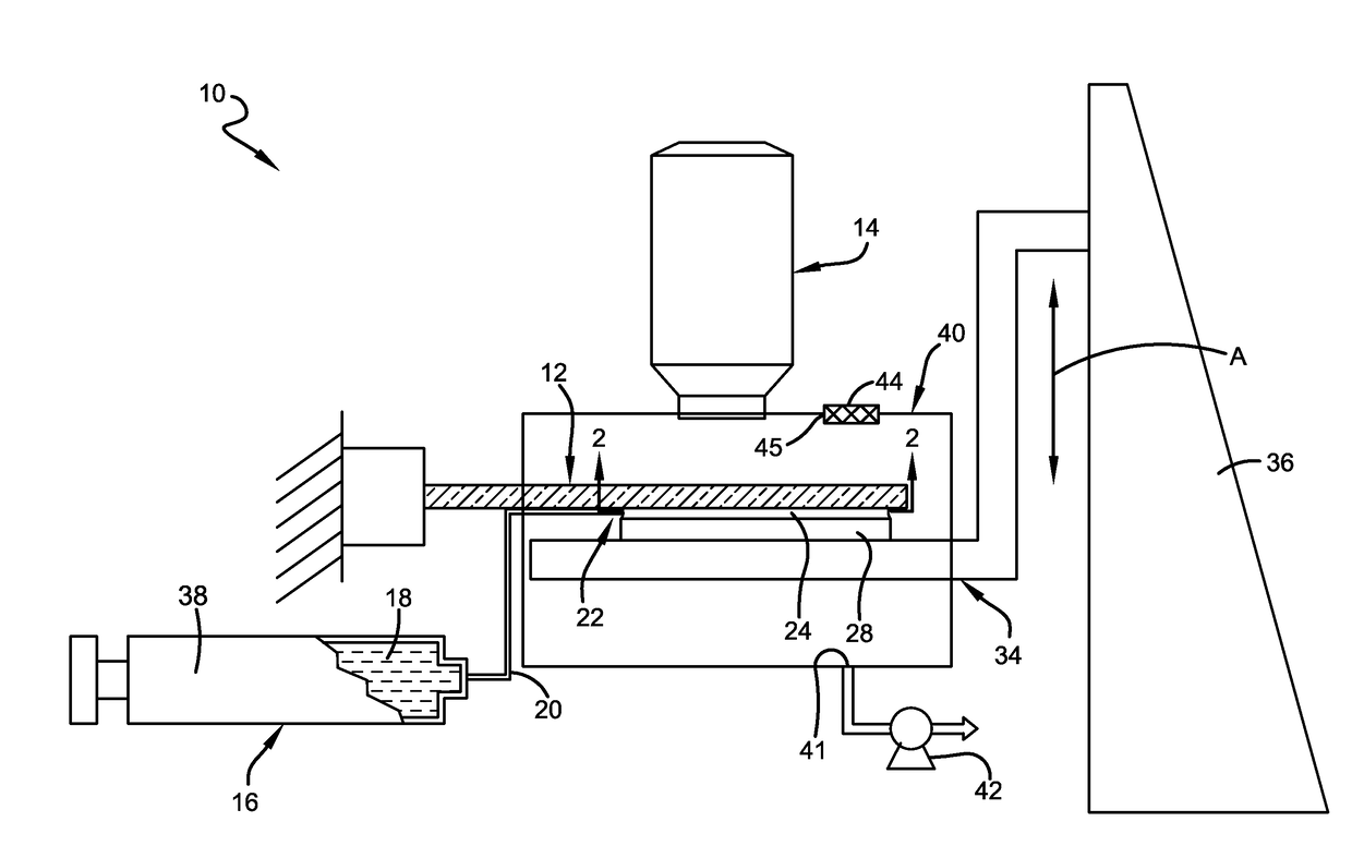 Additive printing apparatus and method employing liquid bridge