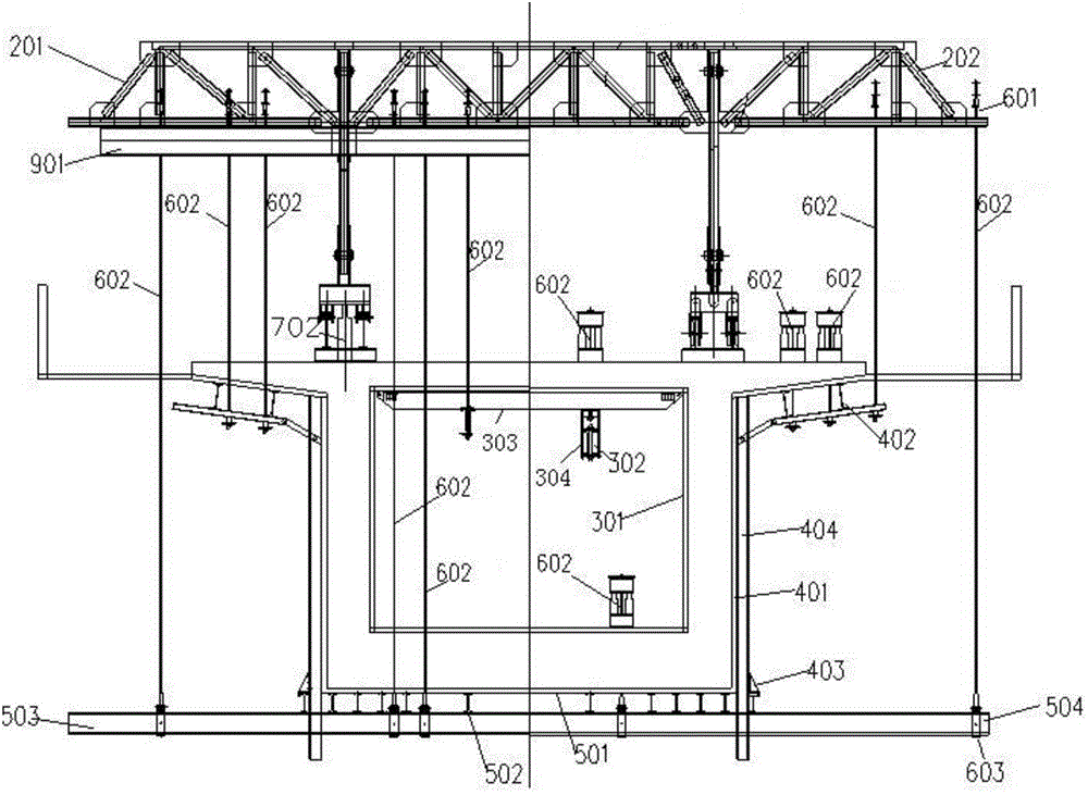 Self-travelling diamond-shaped pin-connected truss-type form traveler structure and form traveler travelling and constructing method